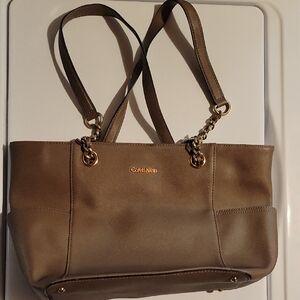 Calvin Klein Brown Leather Shoulder Bag